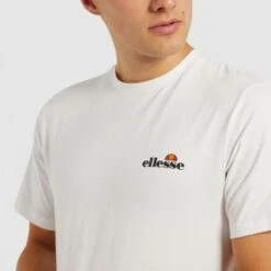 Ellesse Selvettet T-shirt (White) -Tennis Equipment Store 616379 ellesse sport aw20q3 mens sxg09884 selvettet tshirt white ecomm c