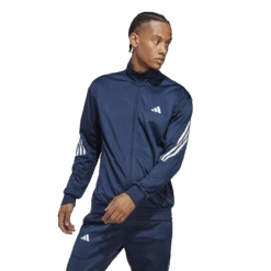 Adidas 3-Stripe Knitted Jacket (Navy) -Tennis Equipment Store IA1246 3 APPAREL OnModel StandardView transparent
