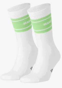 Osaka Socks 2-pack (White/Green)