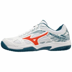 Mizuno Breakshot 3 CC Padel Shoes (Unisex, White/Red/Turquoise) -Tennis Equipment Store SH 61GC212530 00