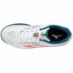 Mizuno Breakshot 3 CC Padel Shoes (Unisex, White/Red/Turquoise) -Tennis Equipment Store SH 61GC212530 04