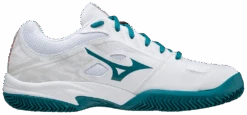 Mizuno Breakshot 3 CC Padel Shoes (Unisex, White/Turquoise) -Tennis Equipment Store SH 61GC212585 03