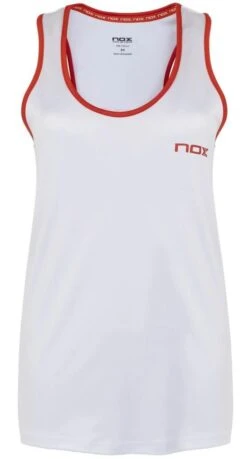 Nox Women's Top (White With Red Logo)